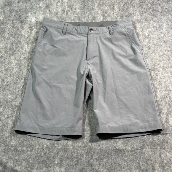 adidas Other - Adidas Mens Gray PrimeGreen Flat Front 10in Inseam Shorts Size 30